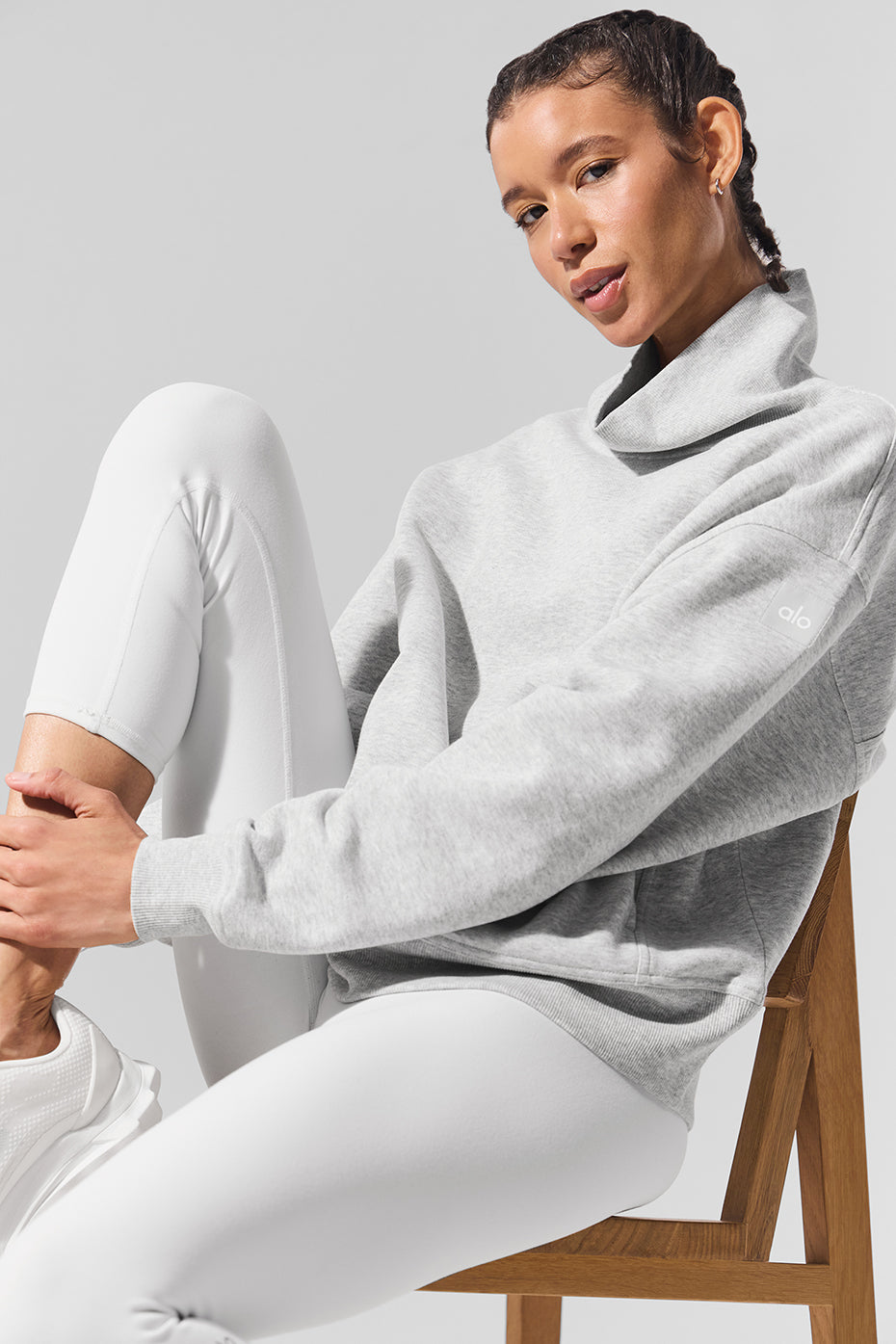 Hazy Mock Neck Pullover - Light Athletic Heather Grey