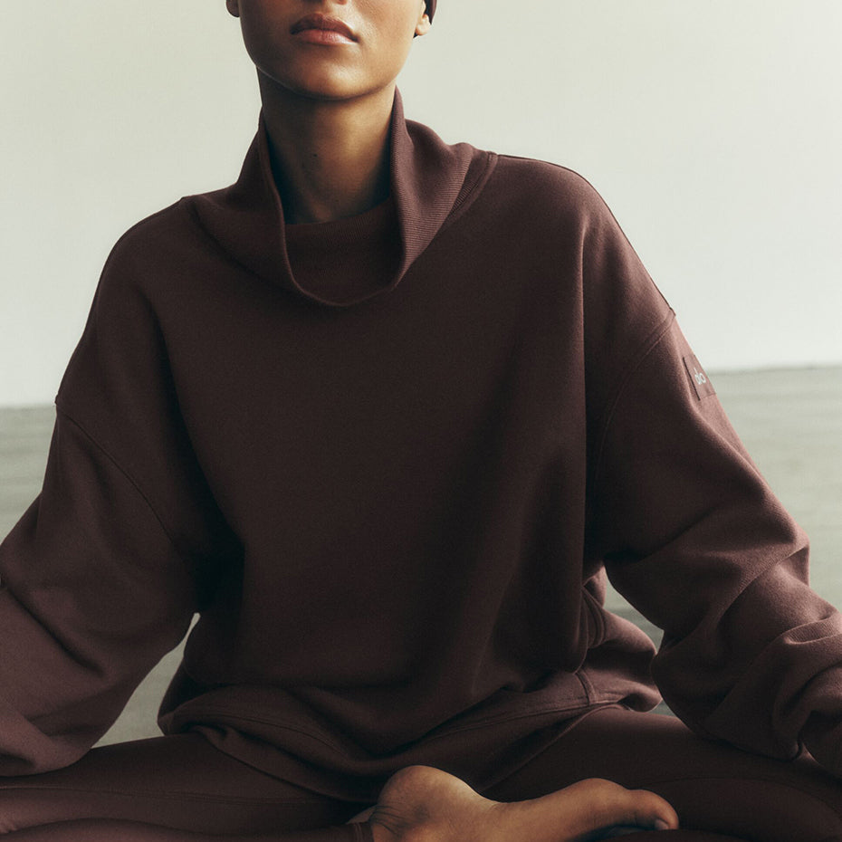 Hazy Mock Neck Pullover - Brownstone
