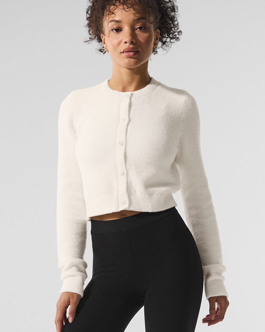 Snuggle Up Sweater Cropped Cardigan - Ivory