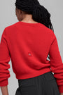Snuggle Up Sweater Cropped Cardigan - Bright Red