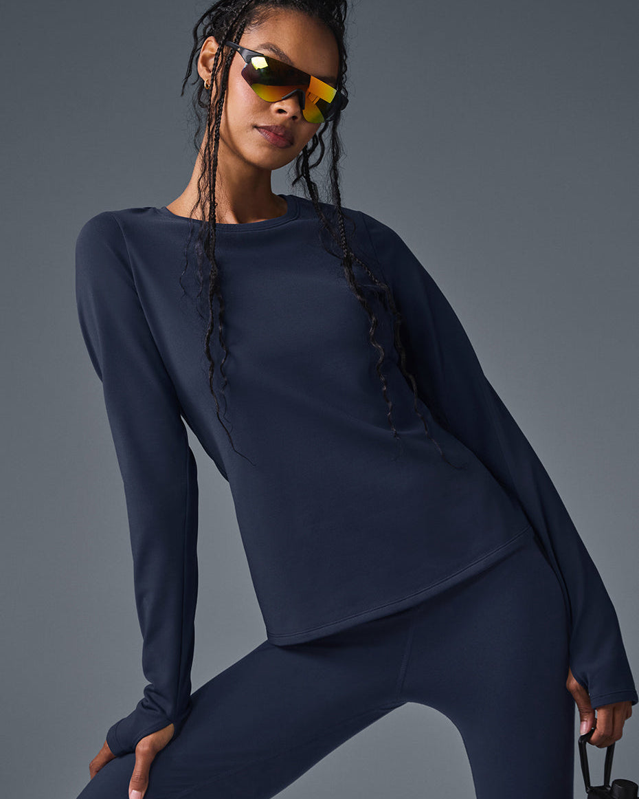 Airbrush Winter Warm Nocturne Long Sleeve - Navy