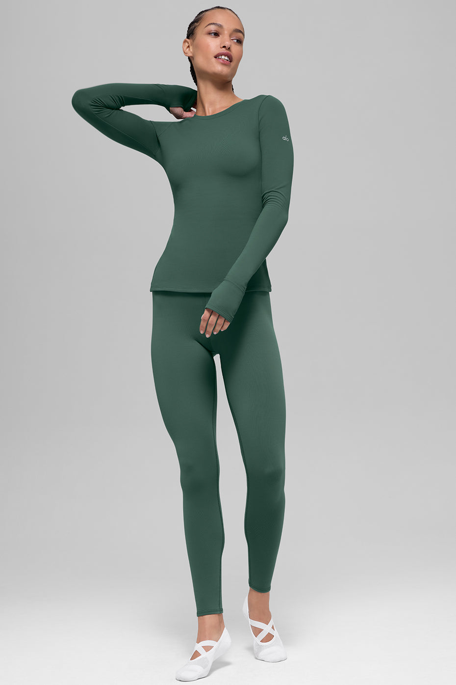 Airbrush Winter Warm Nocturne Long Sleeve - Clover Green