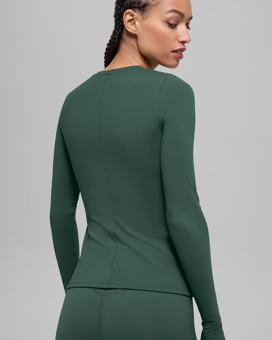 Airbrush Winter Warm Nocturne Long Sleeve - Clover Green