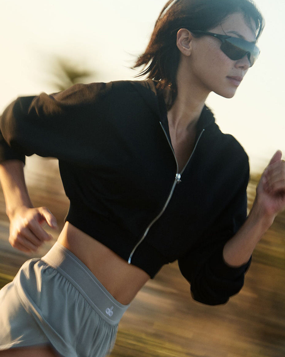 Sweet Escape Zip Up Hoodie - Black