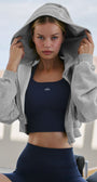 Sweet Escape Zip Up Hoodie - Athletic Heather Grey