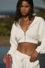 Sweet Escape Zip Up Hoodie - Ivory