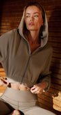 Sweet Escape Zip Up Hoodie - Gravel