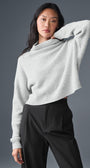 Cashmere Plush Waffle Turtleneck Pullover - Athletic Heather Grey