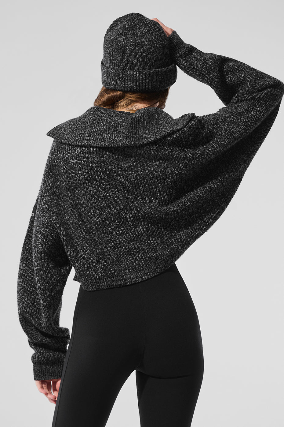 Marl Sweater 1/4 Zip Pullover - Black Marl