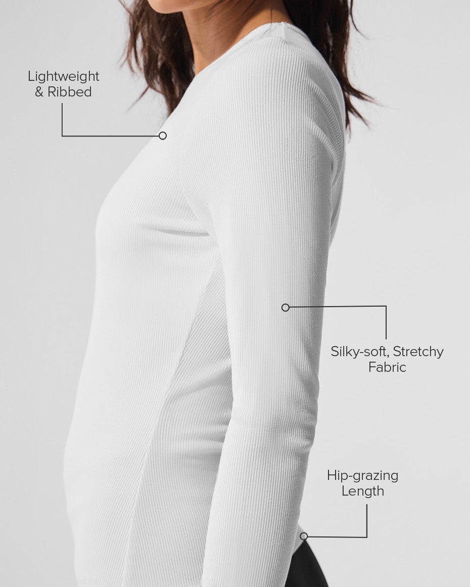 Ribbed Modal Long Sleeve - White