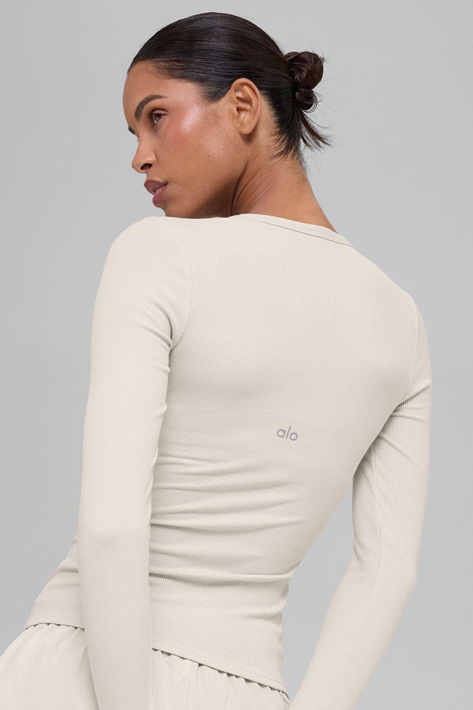 Ribbed Modal Long Sleeve - Bone