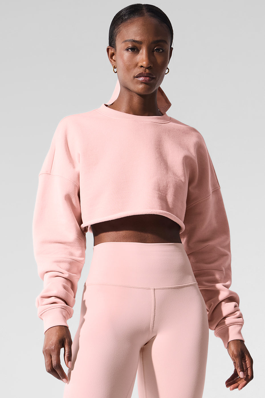 Extreme Cropped Pullover - Pink Quartz