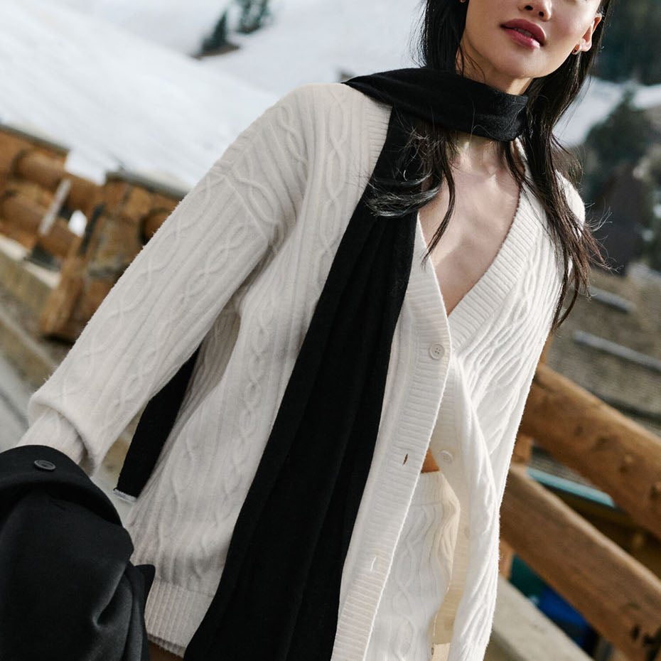 Cable Knit Winter Bliss Cardigan - Ivory
