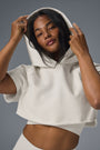 Cropped In The Air Short Sleeve Hoodie - Ivory