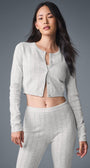 Pointelle Sweater Be Mine Cardigan - Light Grey Heather
