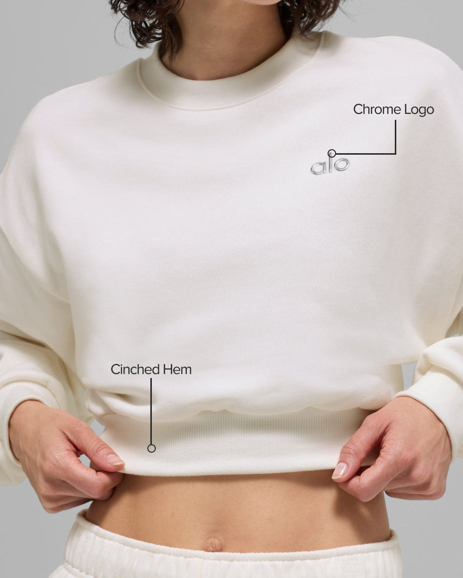 Cropped Accolade Crewneck - Ivory