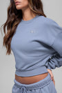 Cropped Accolade Crewneck - Winter Frost