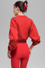 Cropped Accolade Crewneck - Bright Red