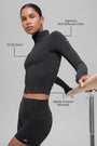 ALO Softsculpt Precision 1/4 Zip Long Sleeve - Black