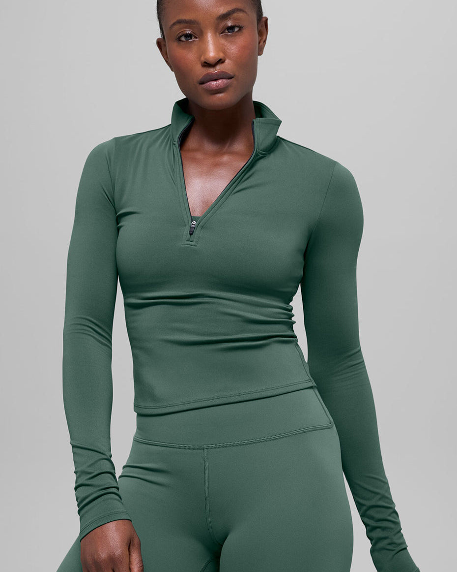 ALO Softsculpt Precision 1/4 Zip Long Sleeve - Clover Green