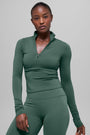 ALO Softsculpt Precision 1/4 Zip Long Sleeve - Clover Green