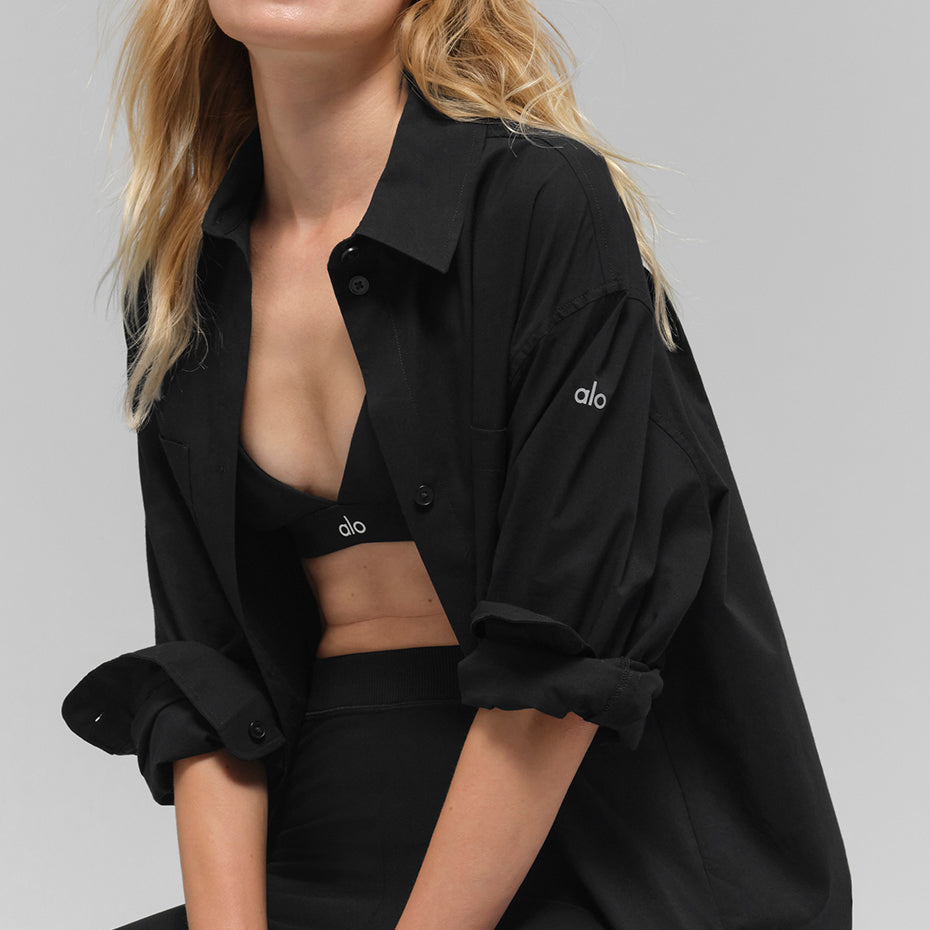 Cotton Real Deal Button Up Long Sleeve - Black