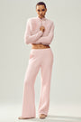 Faux Fur Cashmere Northstar Full Zip - Frosted Pink