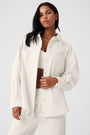 Ribbed Velour Mountain Side Shacket - Ivory