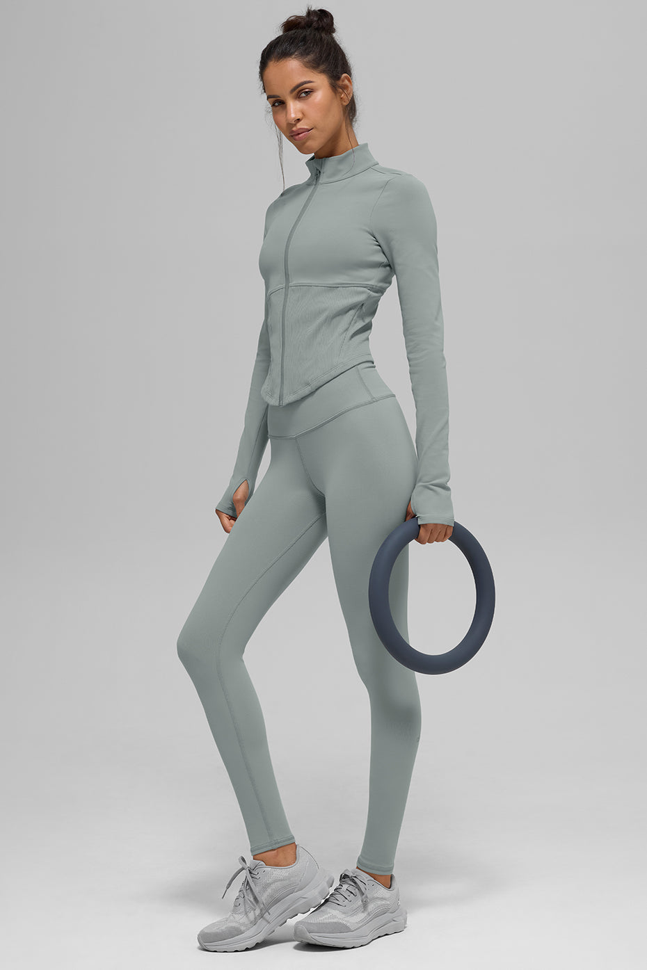 Airbrush Corset Full Zip Jacket - Lunar Grey