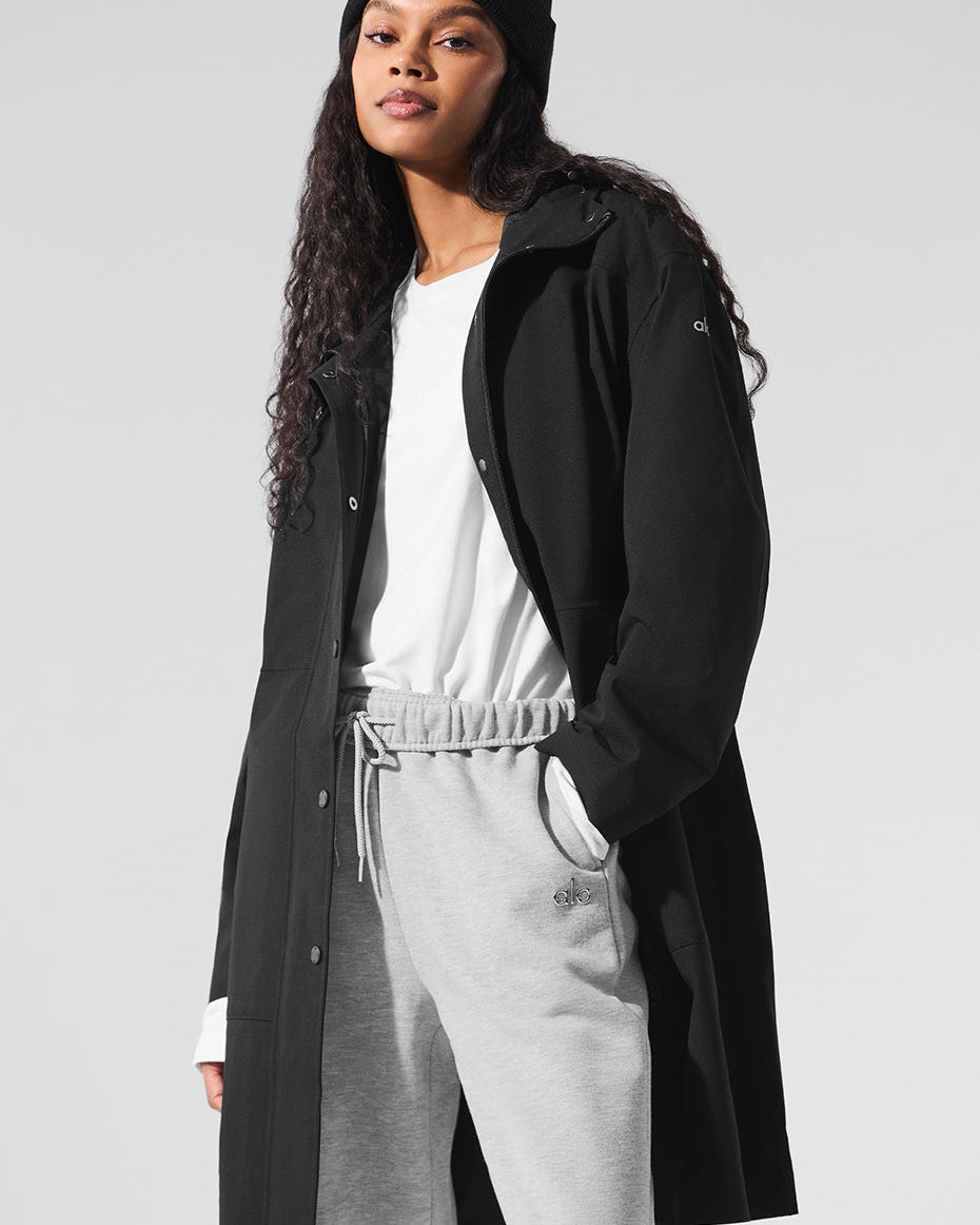Rain Or Shine Long Coat - Black