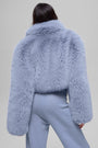 Opulent Faux Fur Cropped Jacket - Winter Frost