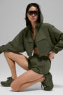 Cropped Playmaker Jacket - Green Olive