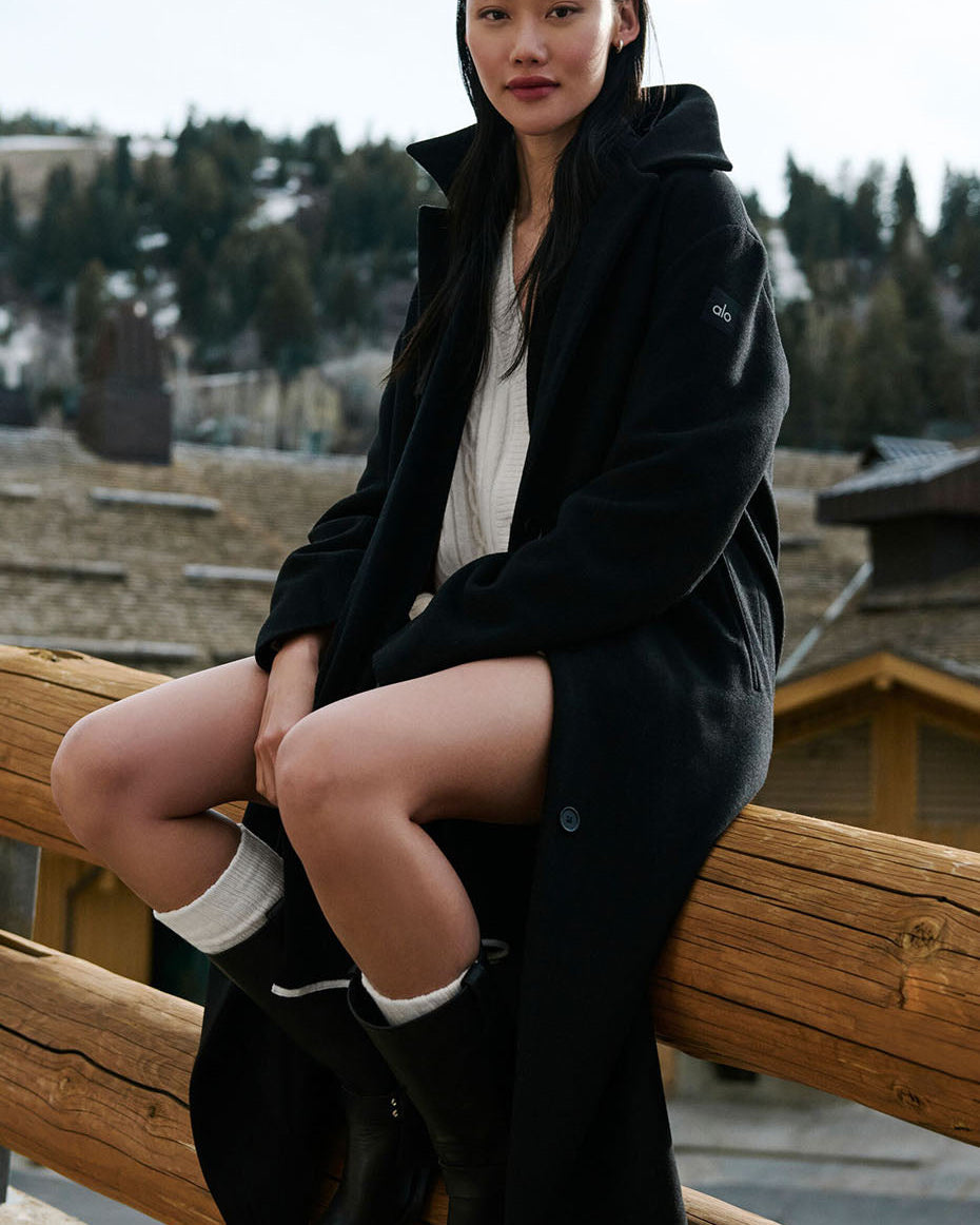 Wool Metro Long Coat - Black