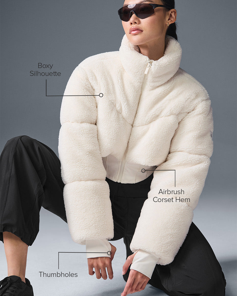 Sherpa Main Act Corset Puffer - Ivory