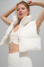 Cropped Gold Rush Puffer Vest - Ivory