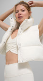 Cropped Gold Rush Puffer Vest - Ivory