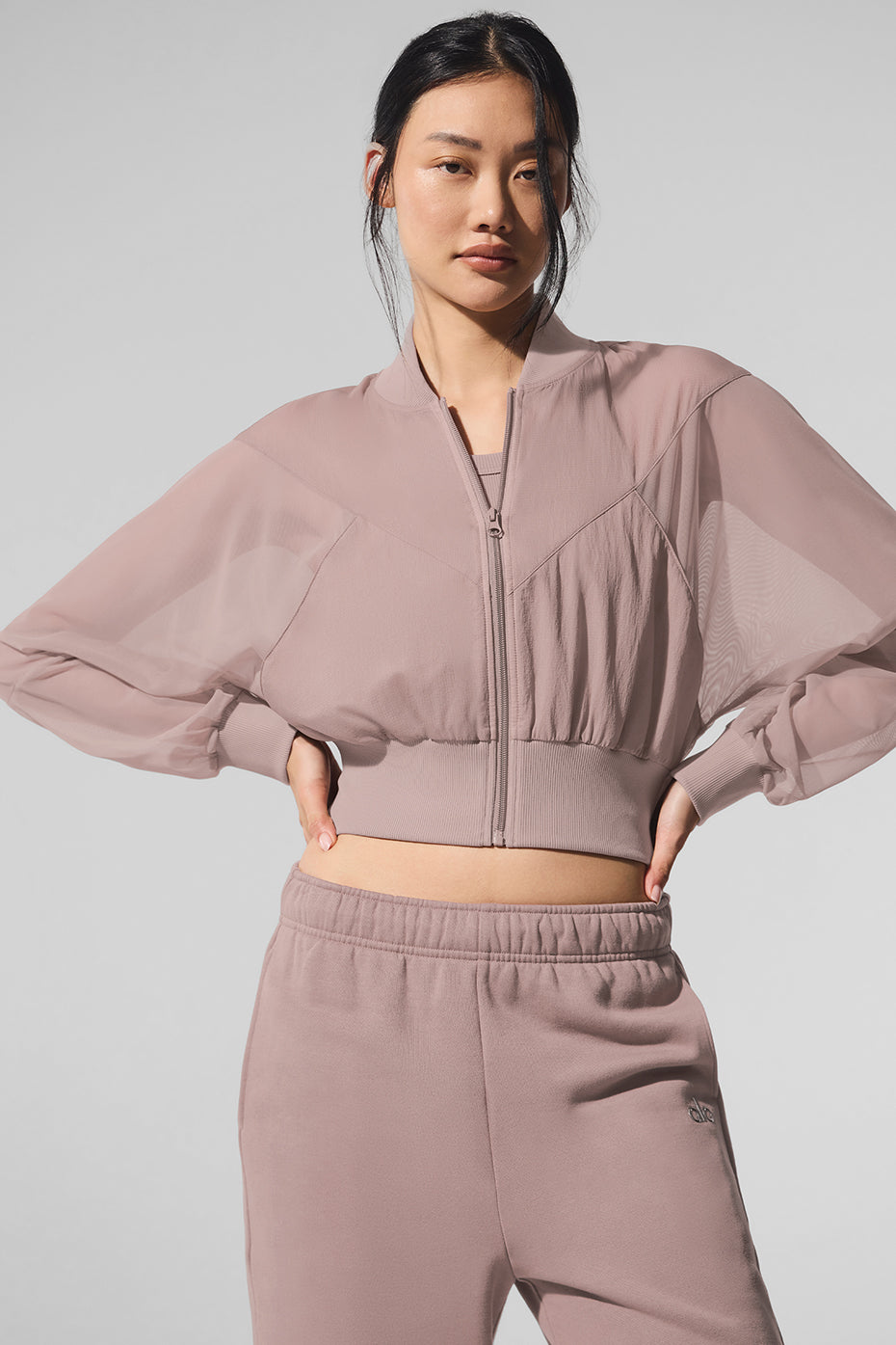 Cropped Air It Out Bomber - Taupe