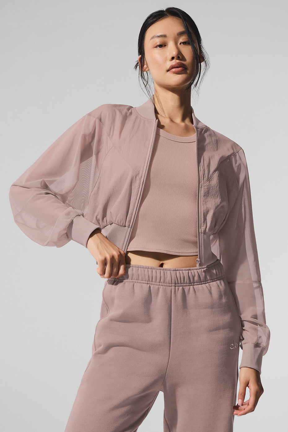 Cropped Air It Out Bomber - Taupe