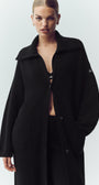 Cashmere Northstar Long Cardigan - Black