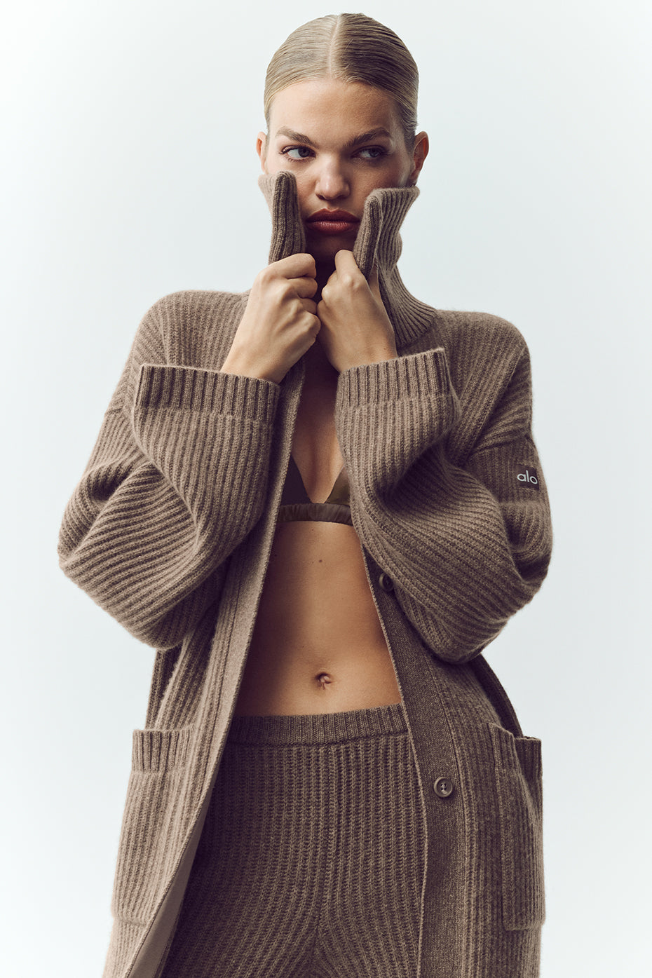 Cashmere Northstar Long Cardigan - Alpine Cocoa Heather