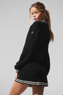 Tennis Club Sweater Knit Full Zip Jacket - Black/Ivory