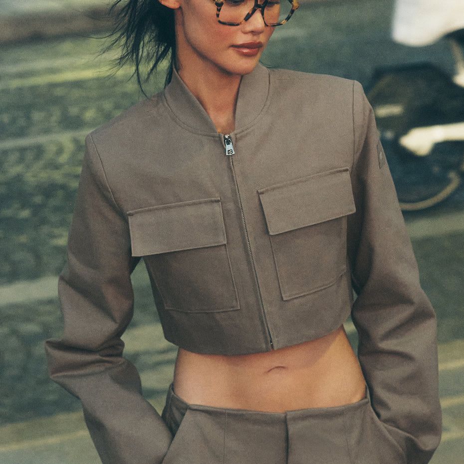 Cropped Main Character Jacket - Light Cocoa