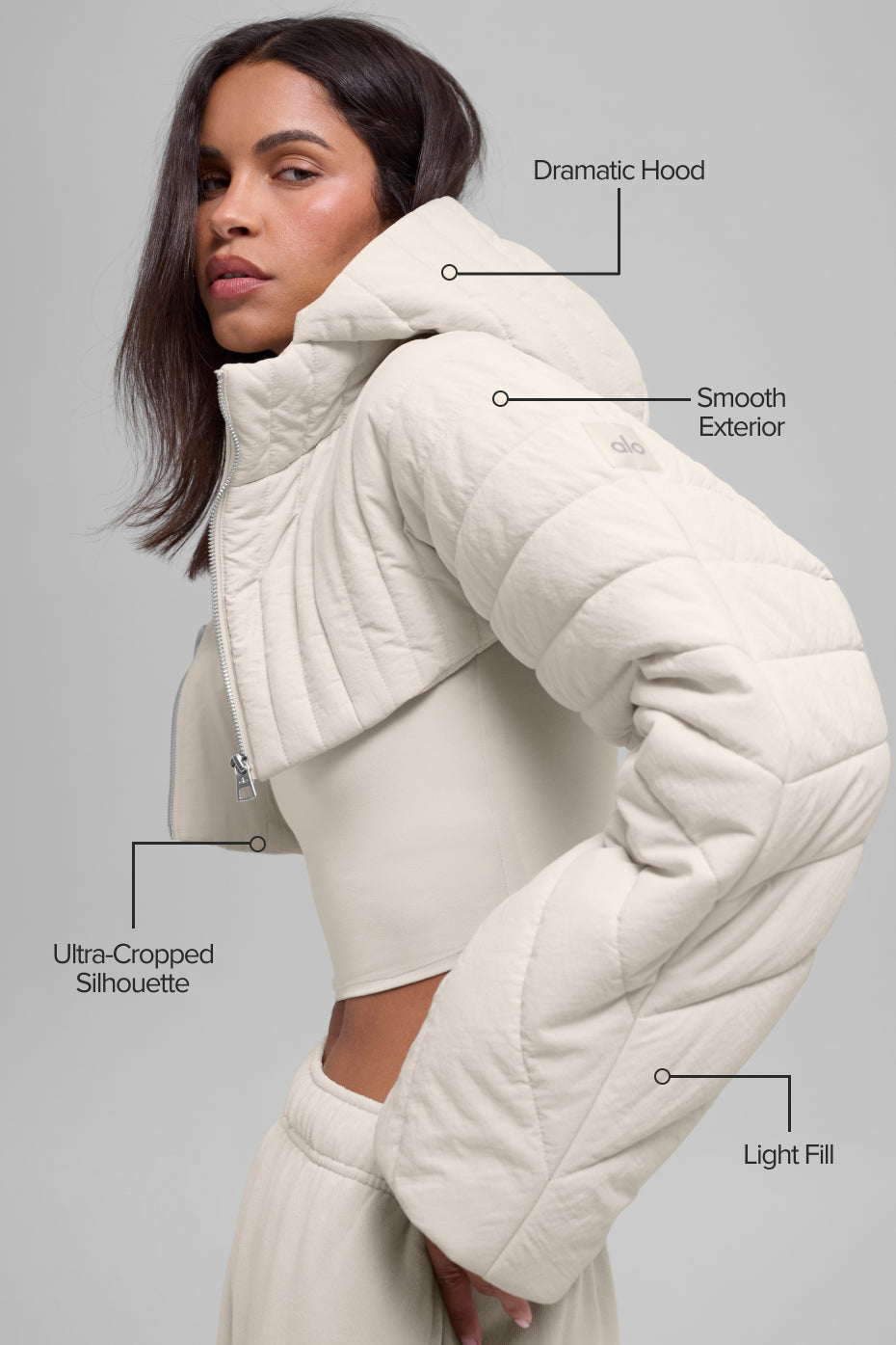 Quilted Starlight Puffer Shrug - Bone
