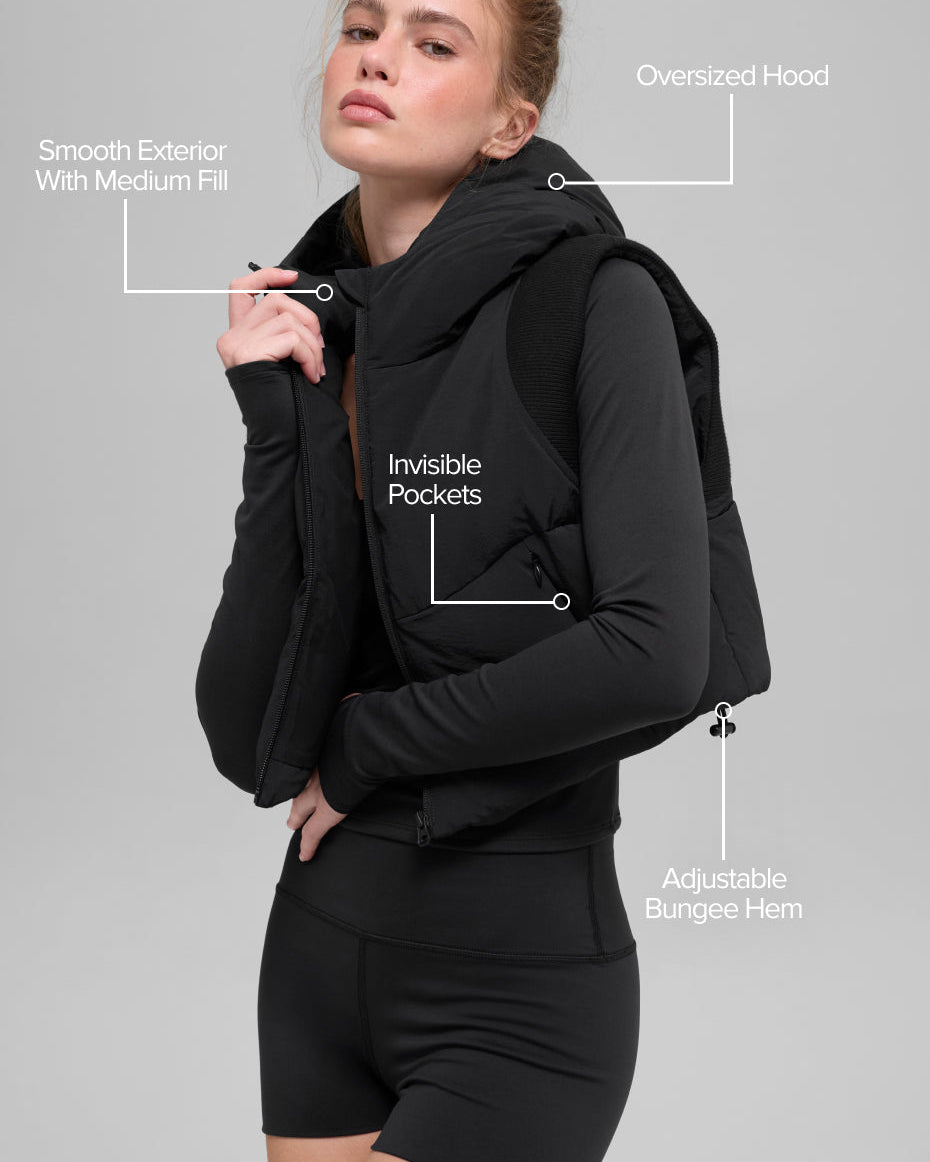 Fast Lane Puffer Vest - Black