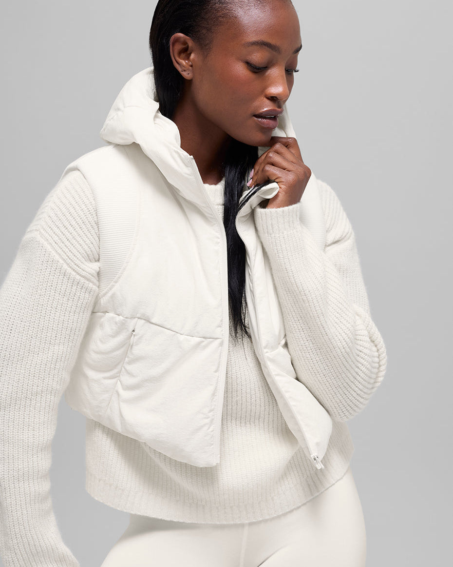 Fast Lane Puffer Vest - Ivory