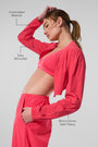 Cropped Breezy Full-Zip Cover Up - Candy Red