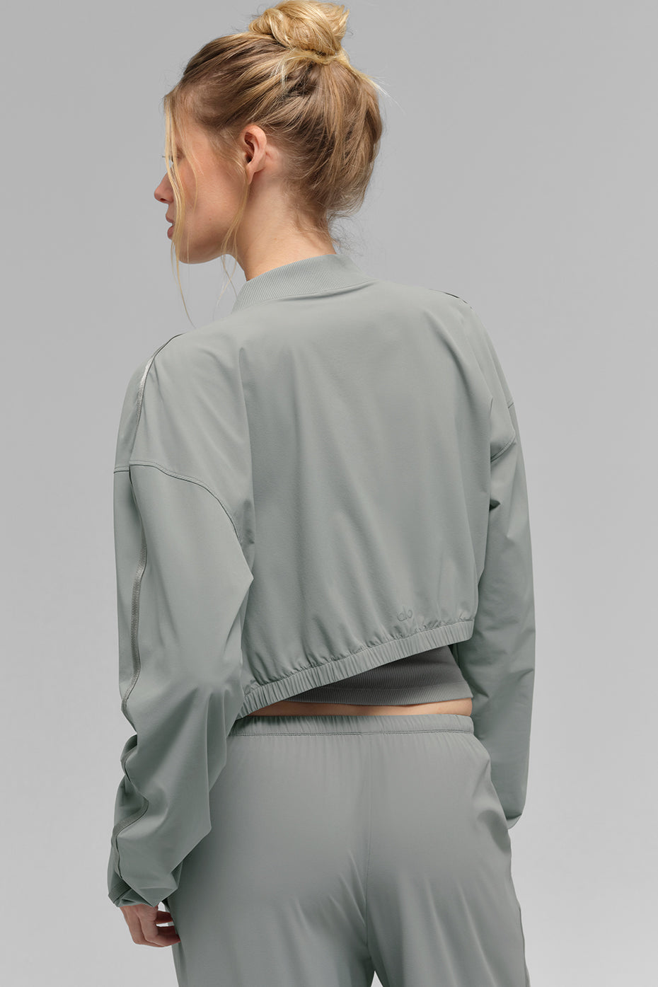 Cropped Breezy Full-Zip Cover Up - Lunar Grey
