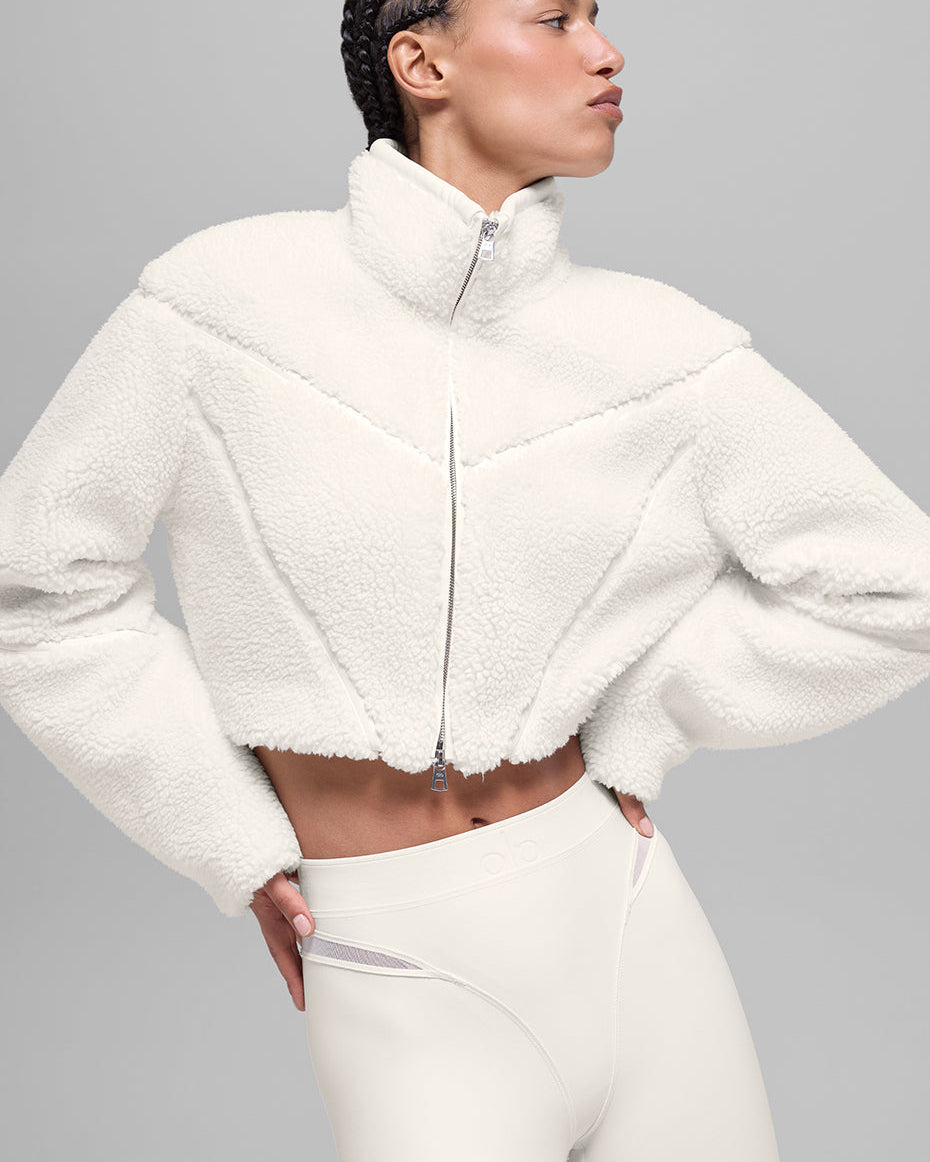 Sherpa Cropped Slope Side Jacket - Ivory