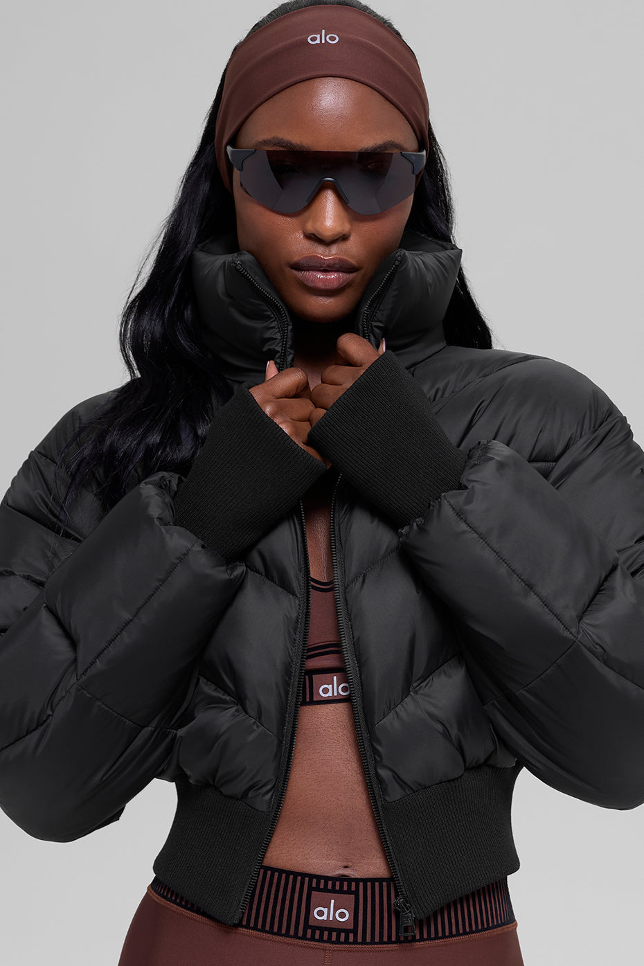Cropped Atmosphere Puffer - Black