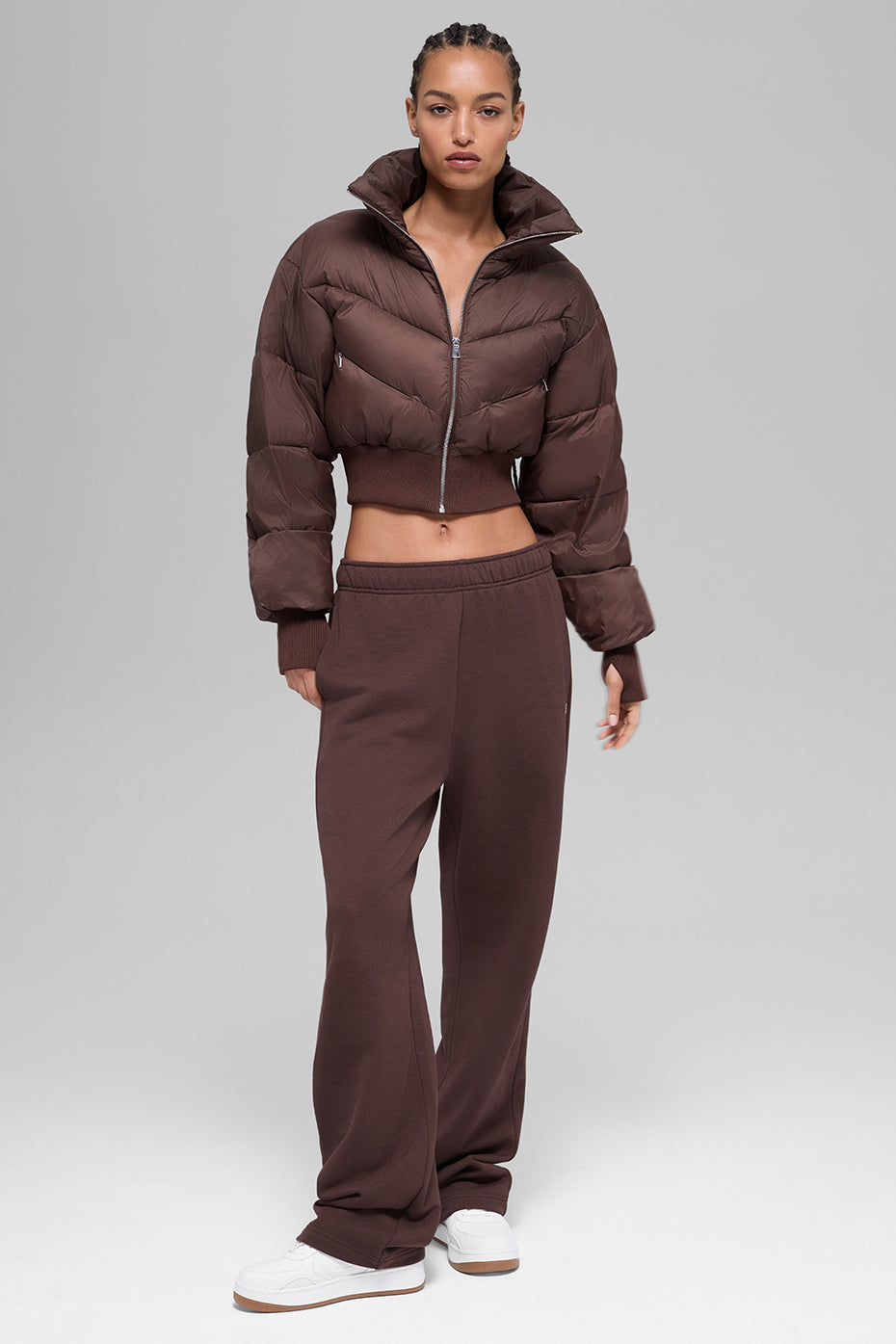 Cropped Atmosphere Puffer - Brownstone